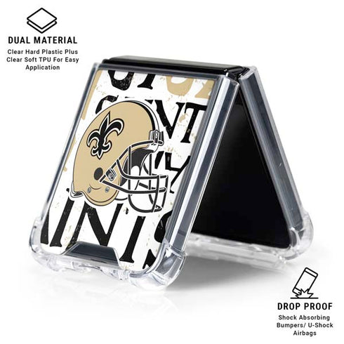 NFL New Orleans Saints - Blast Galaxy Z Flip6 Clear Case